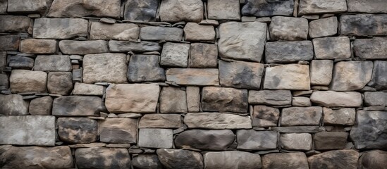 Canvas Print - Detailed closeup of brickwork pattern on stone wall