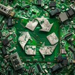 Educational campaigns focus on the importance of recycling electronics to recover precious metals and prevent hazardous waste pollution, science concept