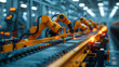 Industrial automation: robots in the production process. 