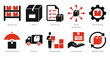 A set of 10 mix icons as warehouse, parcel, parcel list