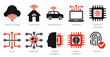 A set of 10 mix icons as internet of things, smart house, autonomous car