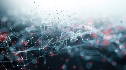 Leinwandbilder - Cyber networks and data flows are depicted in a vivid manner as an example of digital connectivity and data flow. Generative AI.