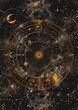 Space Zodiac Vintage Background generative ai