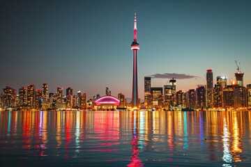 Poster - Toronto skyline with Tower as the center piece, AI generated