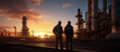 Industrial Leadership: Overseeing Operations at Sunset