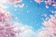 © MDShah - Image of blue sky and fallen cherry blossom petals