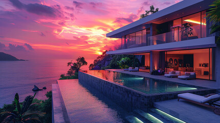 Wall Mural - sunset on the beach