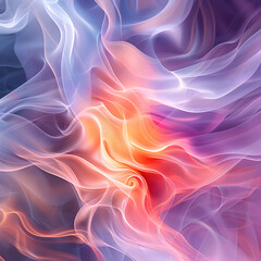 Wall Mural - A colorful, swirling pattern of pink and blue with orange and purple accents. The image is of a flame, and the colors and shapes give it a sense of movement and energy