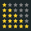 Five-star customer product rating review for apps and websites, Five stars icon Vector
