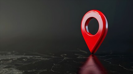 Wall Mural - Navigational Search Engine Optimization Maps Red Marker On Dark Black Background (Generative AI)