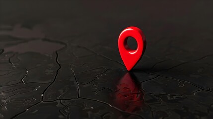 Wall Mural - Navigational Search Engine Optimization Maps Red Marker On Dark Black Background (Generative AI)