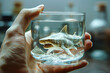 shark in glass of water, AI generated