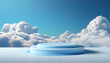 Cloud background podium blue 3d product sky white display platform render abstract stage