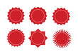 Red badges. Vector illustration