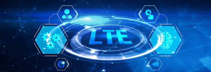 Business, Technology, Internet and network concept. LTE abbreviation, modern technology concept. 3d illustration
