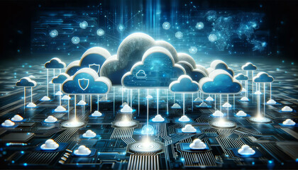 Wall Mural - 3D abstract background image of a Cloud Service Provider in Information Technology