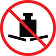 No heavy load icon. Do not place heavy objects on surface sign. No heavy load label safety symbol. flat style.