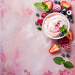 Gelato ice cream in bowl with berries