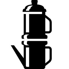 Poster - aluminum neapolitan flip coffee pot or coffee maker for brewing coffee solid icon