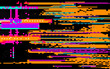Bright background with pixel glitches and flickers. Concept vector illustration of a broken program code or malware damage. 