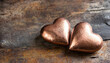 Metallic heart symbols