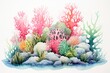 Underwater Reef Coral Gradients: Serene Watercolor Palette