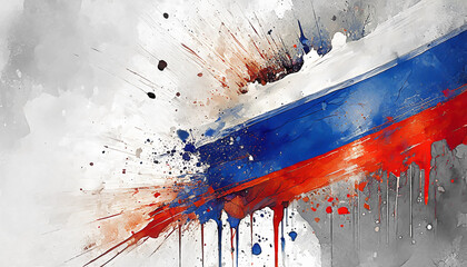 Poster - Vibrant russian flag