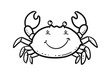 basic cartoon clip art of a Crab, bold lines, no gray scale, simple coloring page for toddlers
