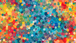 © Gita - This image features a seamless pattern of multicolor dots in a mosaic style, creating a playful and vibrant effect reminiscent of confetti or festive decorations, perfect for lively and energetic desi