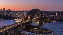 Harbour Bridge Sunset Timelapse Sydney