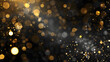 A captivating array of golden bokeh lights shimmer across a dark background, creating a festive and glamorous atmosphere suitable for celebrations and elegant events.