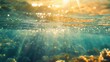 Defocused Nautical Dreamscape Soft rays of sunlight filtering through the water add a dreamy quality to the outoffocus world below teeming with diverse marine life. .