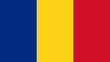 The national flag of Rumania with the correct official colours which is a tricolour of three horizontal stripes of blue, yellow and red, stock illustration image