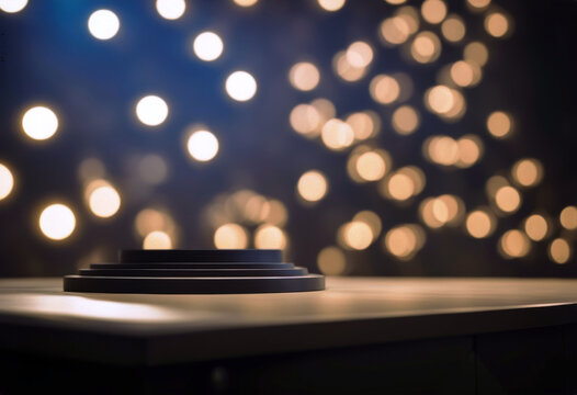 'Scene Stage lighting podium poduim light design illustration art wave blue wallpaper vector space black card dark template glow digital technology glowing lamp texture gold decoration'