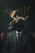 Moose in business antlered executive