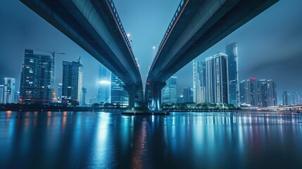 Wall Mural - background Bridge river on the city