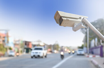 ip cctv camera installed on high metal post to do security system by monitoring on mobile phone and computer to save human life and to protect human property by cctv camera instead of human.