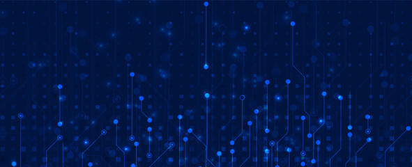 Aufkleber - Abstract Technology Digital Circles of Particles. Futuristic Background. Big Data Visualization. Cyber Concept.