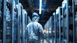 © rika - Workers in cold storage suits, managing frozen products in a vast refrigerated warehouse