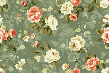  classic wallpaper seamless vintage flower pattern