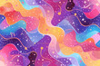 Vibrant Waves of Color, Sparkles and Stars