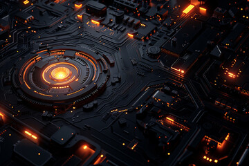 circuit, motherboard and programming interface with technology, electronic dashboard and abstract pa