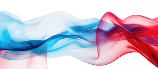 Leinwandbilder - Blue and red fluid curves on white bg