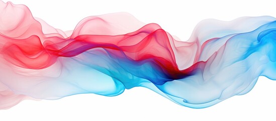Poster - Abstract blue and red waves on a white background
