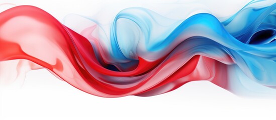 Poster - Red and blue wavy pattern on white