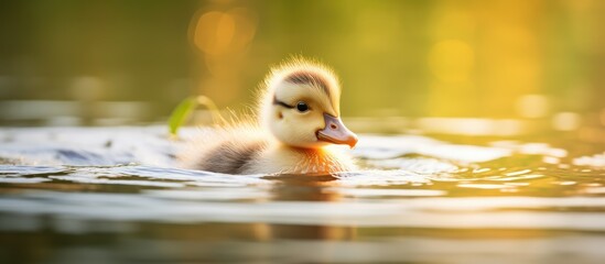 Sticker - A mallard gliding in the pond