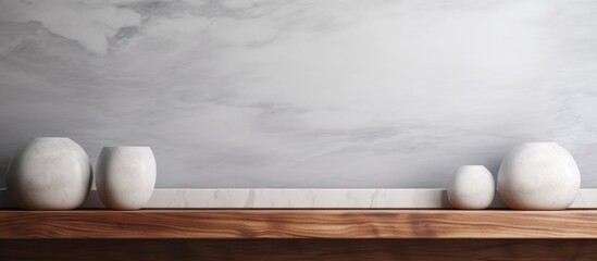 Poster - White vases on shelf against wall