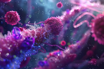 Wall Mural - detailed close-up of cells. suitable for scientific and medical concepts