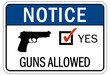 Gun allowed sign