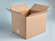 © StellarK - A cardboard box on a solid color background, express box, online shopping express box for packaging, online shopping, shopping festival concept